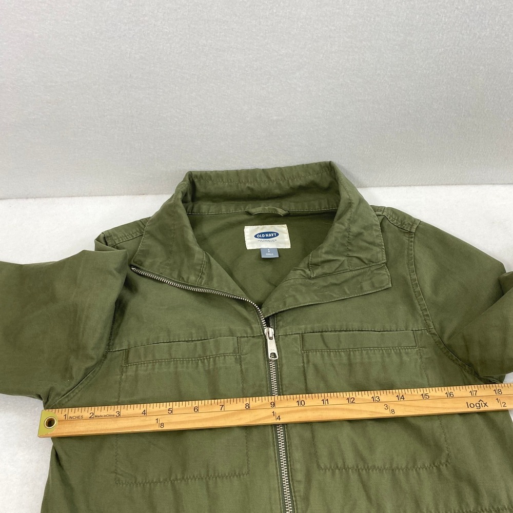 Womens Utility Field Jacket Size Small Military Green Full Zip Drawstring Waist - Picture 4 of 9